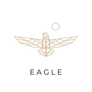 Golden geometric eagle illustration logo