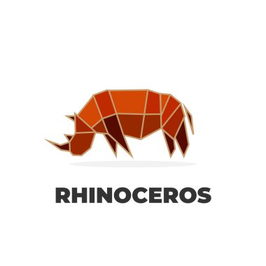 Elegant geometric rhino illustration logo