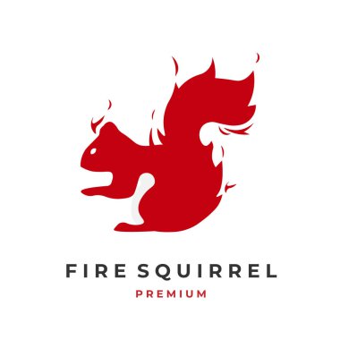 Flaming squirrel illustration logo