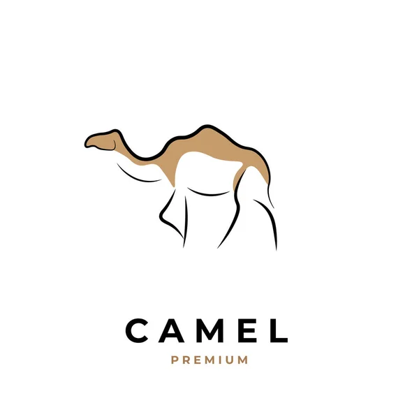 Simple Camel Line Art Illustration Logo — Archivo Imágenes Vectoriales