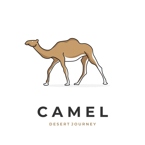 Ilustración Vectorial Camello Andante — Vector de stock