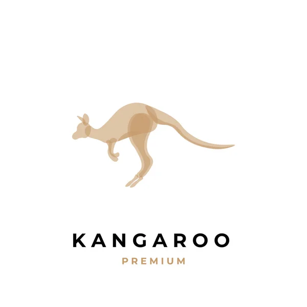 Brown Kangaroo Illustration Logo Overlapping Abstract Colors — Archivo Imágenes Vectoriales