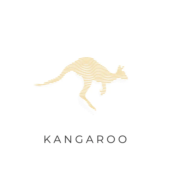 illustration logo set of yellow lines forming a kangaroo