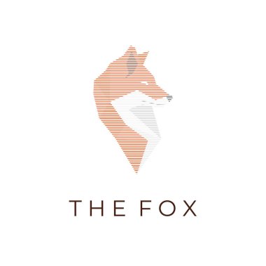 Logo illustration of lines forming a fox's head