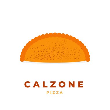 Simple pizza calzone illustration logo