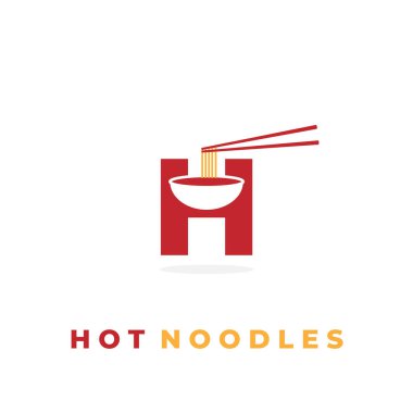 letter H illustration logo with hot bowl