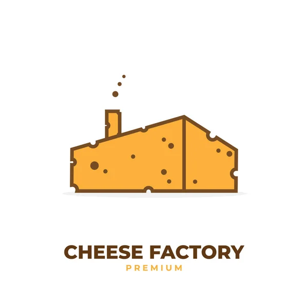 Abstract cheese factory logo illustration