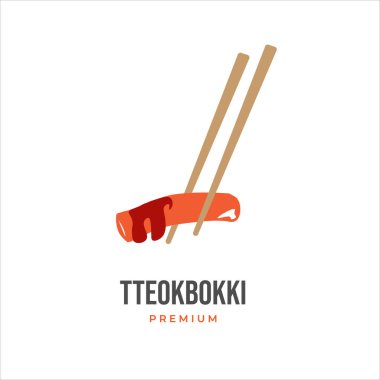 Korean tteokbokki logo with chopsticks