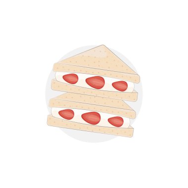 Çilek dolu meyveli Meyve Sando Vektör İllüstrasyon Logosu