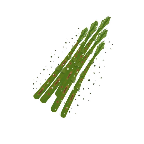 Vector Illustration Logo Bunch Parboiled Green Asparagus — Stock Vector