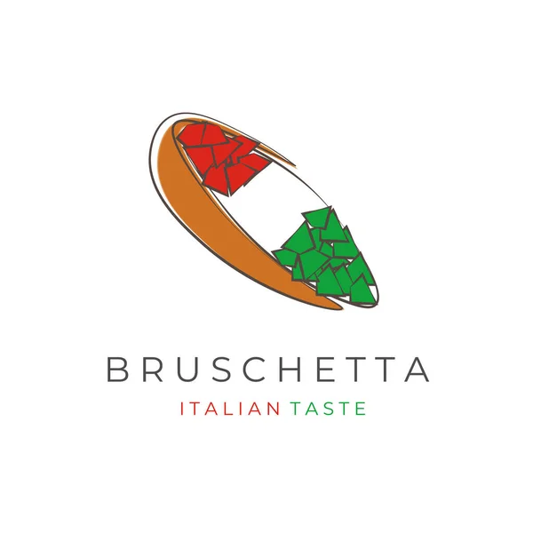 Italian Bruschetta Bread Простий Векторний Ілюстраційний Логотип — стоковий вектор