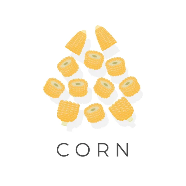 Sweet Corn Vector Illustration Logo Auf Weißem Hintergrund — Stockvektor