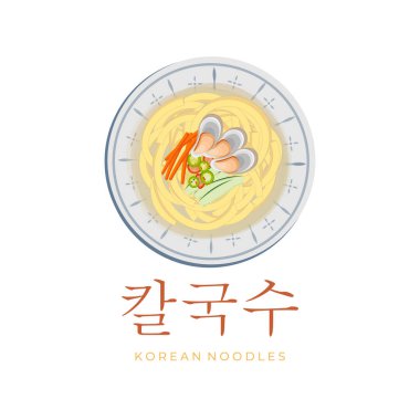 Kalguksu El Logosu Bir kasede servis edilen Kore Eriştesi