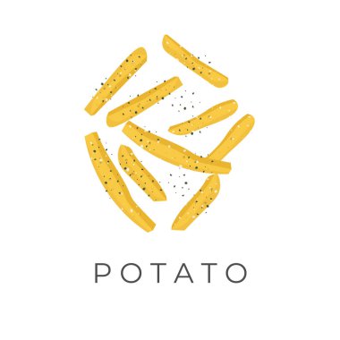 Lezzetli Fransız Kızartma Çizim Logosu