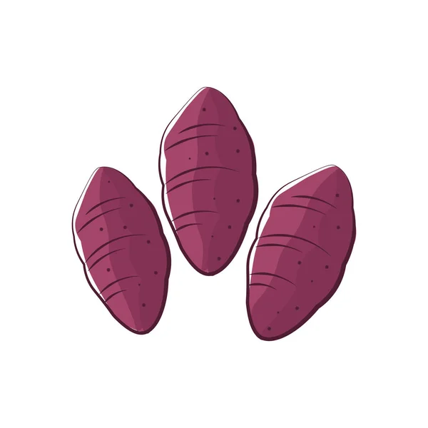 Purple Sweet Potato Line Art Illustration Logo — Archivo Imágenes Vectoriales