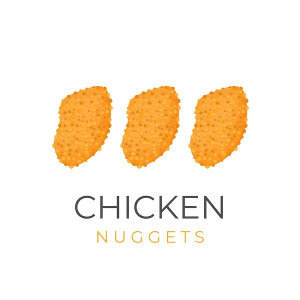 Nugget Ayam Makanan Cepat Saji Logo Ilustrasi Sederhana - Stok Vektor