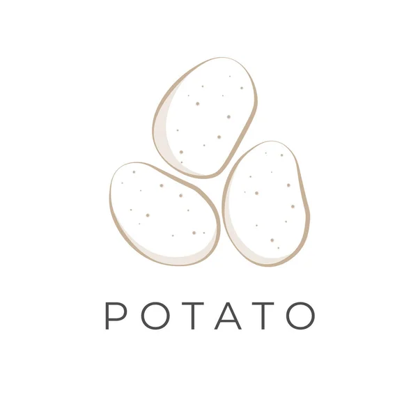 Frische Kartoffelwurzel Linie Art Cartoon Illustration Logo — Stockvektor