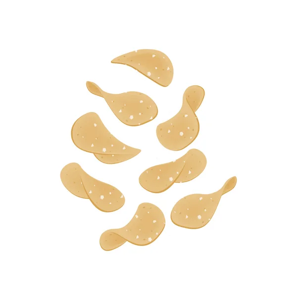 Potato Chip Set Illustration Logo — 图库矢量图片