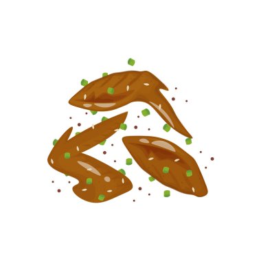 Dakgangjeong 'un resmi Baharatlı Kore Kızarmış Tavuk Kanatları