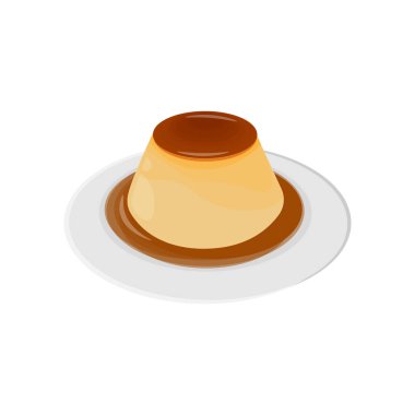 Püre Japon Muhallebi Vektör İllüstrasyon Logosu Tabakta