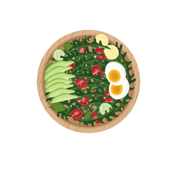 Logo Ilustrasi Makanan Sehat Arugula Salad - Stok Vektor