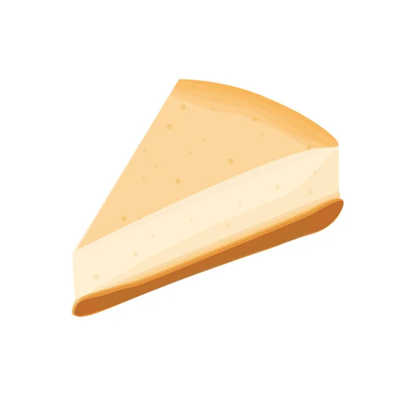 おいしいチーズケーキスライスベクトルイラストロゴ — ストックベクタ