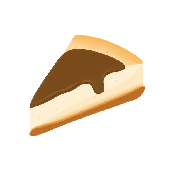 Schokoladengeschmack Käsekuchen Scheiben Vektor Illustration Logo — Stockvektor