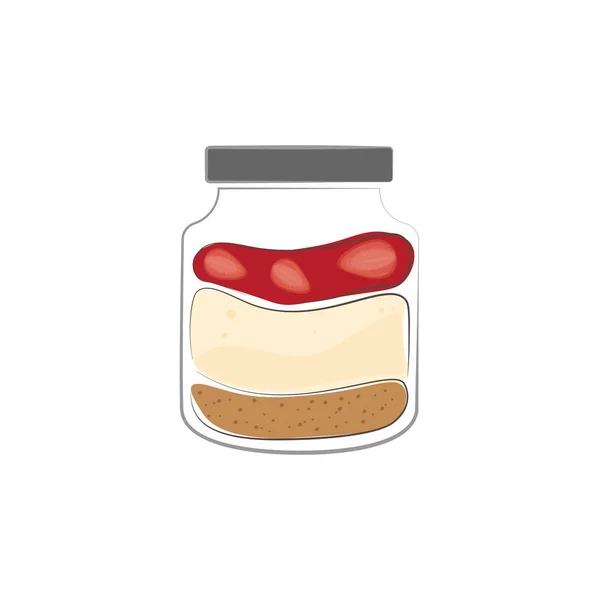 ジャーベクトルのチーズケーキイラストロゴ — ストックベクタ