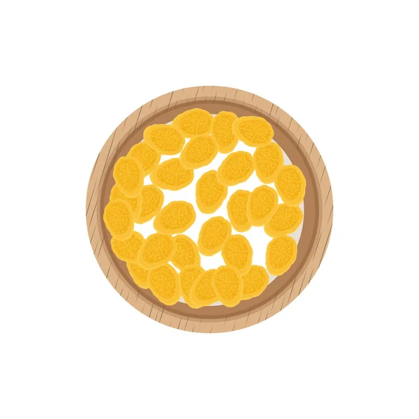 Cornflakes Cereal Illustration Logo Mit Milch Einer Schüssel — Stockvektor