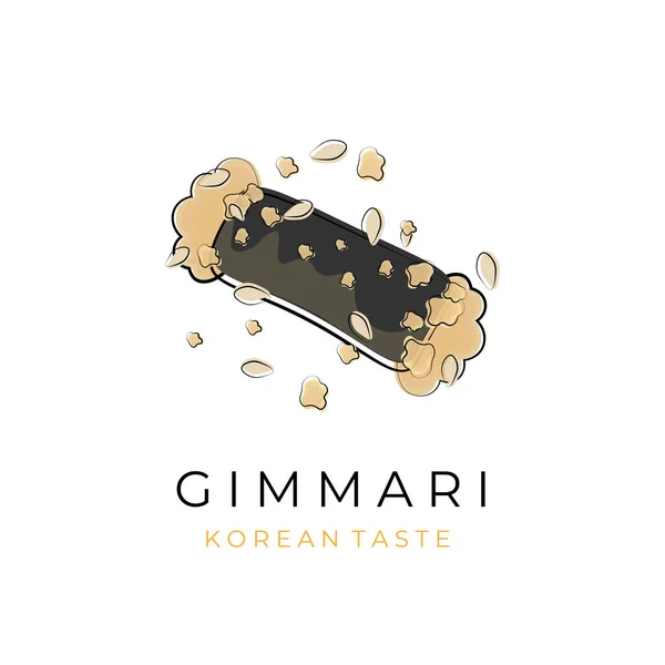 Koreaanse Snack Gimmari Kimmari Illustratie Logo — Stockvector