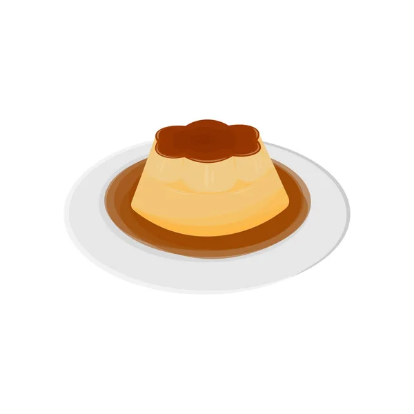 Logo Illustration Pudding Japonais Purin Prêt Servir — Image vectorielle