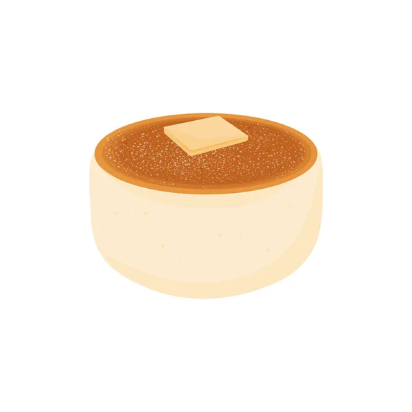 Logotipo Japonês Ilustração Vetor Panqueca Souffle Com Manteiga Derretida —  Vetores de Stock