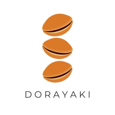 Japon Dorayaki Pasta Çizim Logosu Yığını