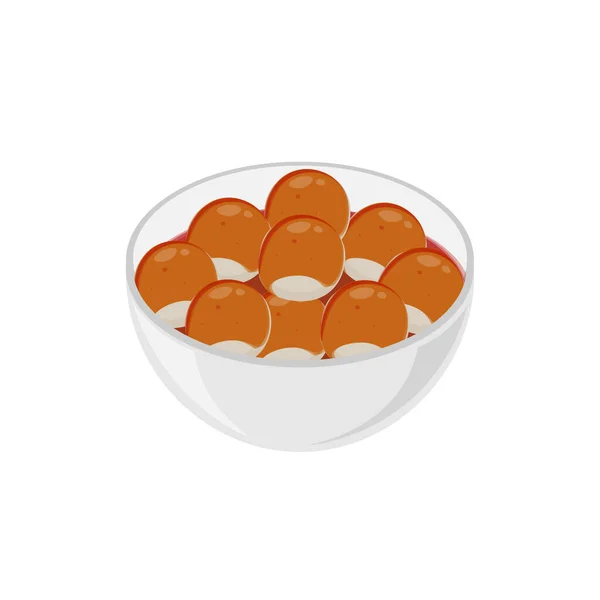 Japon Dango Pastası Bir Kâse Vektör Illüstrasyon Logosunda — Stok Vektör