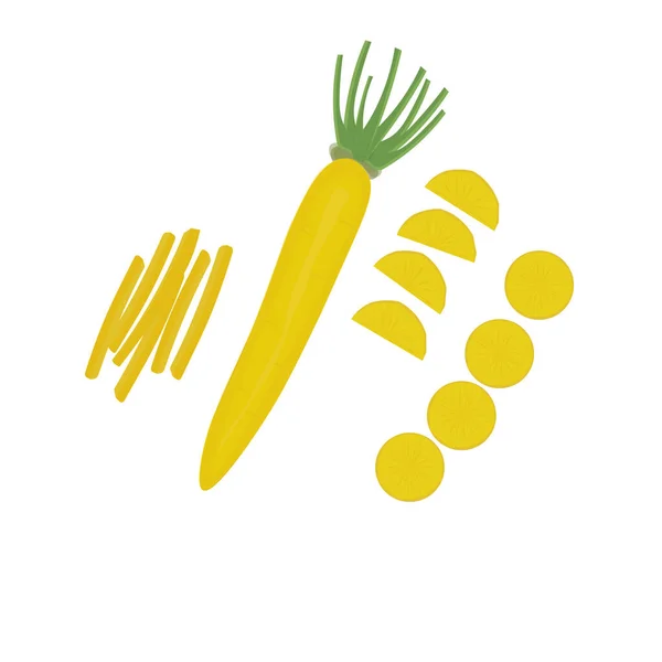한국어 Pickled Yellow Radish Danmuji Takuan Illustration Logo — 스톡 벡터
