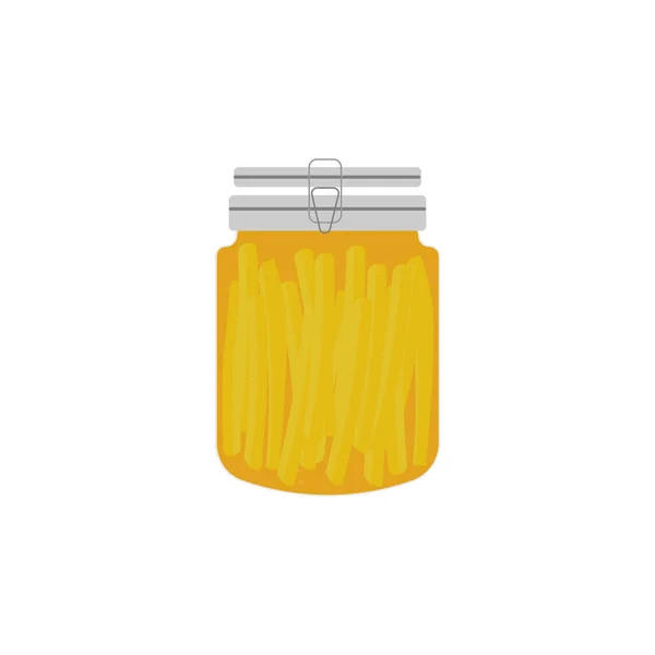 挑逗的韩国黄萝卜或丹木士高源在一个罐子的插图 — 图库矢量图片