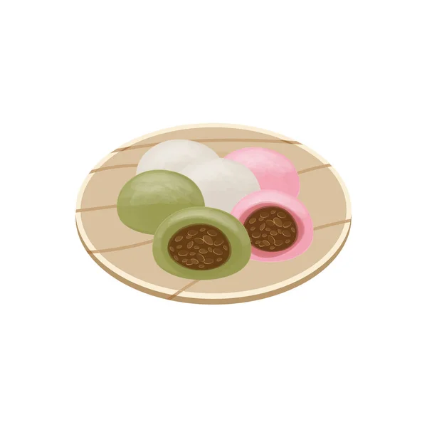 日本の餅のロゴイラストサービス開始 — ストックベクタ