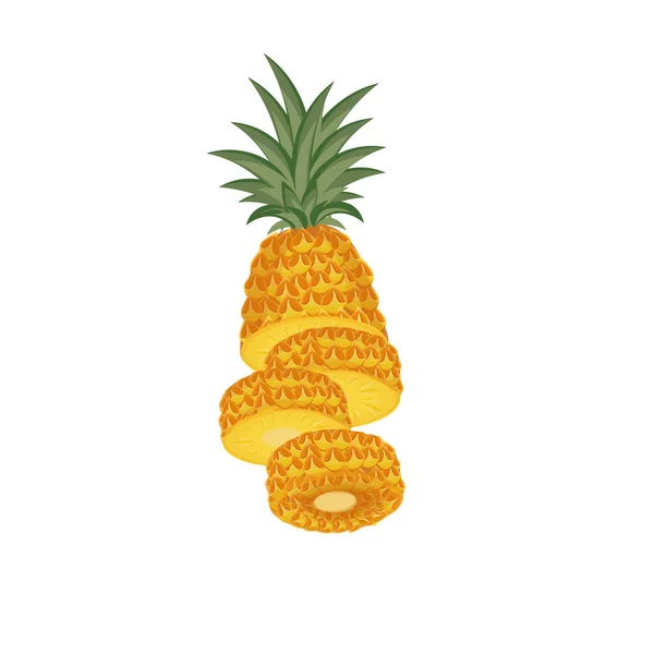 イラスト フレッシュ ライプカットパイナップルのロゴ — ストックベクタ