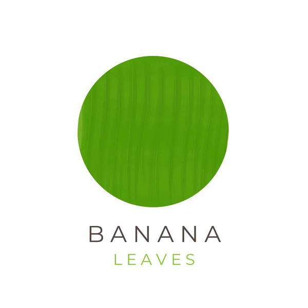 Runde Bananenblatt Einfache Illustration Logo — Stockvektor