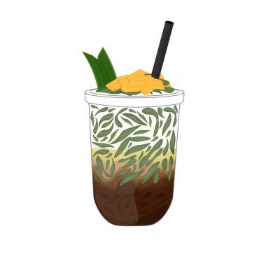 Dawet Ayu Buz Çizim Logosunu İçmeye Hazır