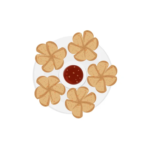 Λογότυπο Εικονογράφησης Fried Meatballs Bakso Goreng Πικάντικη Σάλτσα — Διανυσματικό Αρχείο