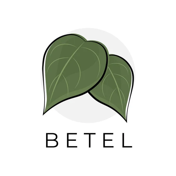 Betel Leaf Simple Cartoon Illustration Logo — Stock Vector