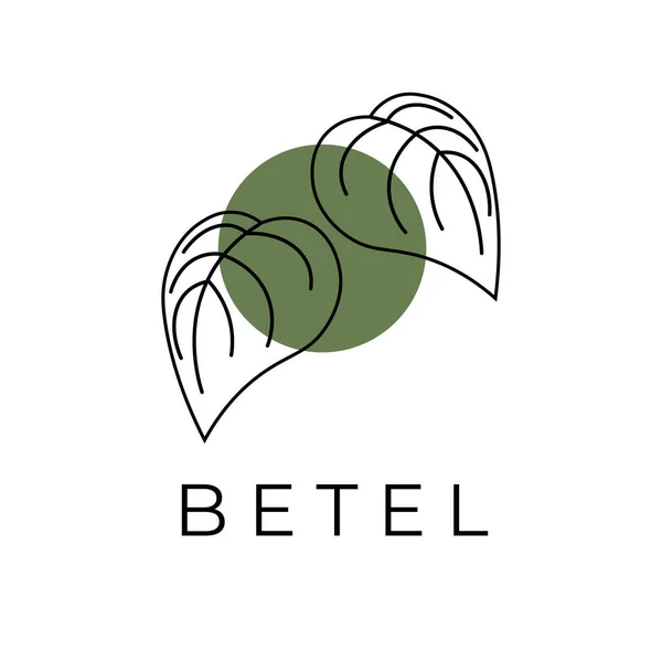 Betel Leaf Line Art Vector Illustration Logo — Stock Vector