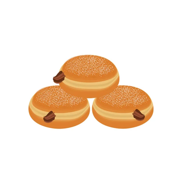 Логотип Ілюстрація Стопки Заповнених Пончиків Або Бомбометану — стоковий вектор