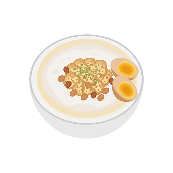 Delicioso Bubur Ayam Frango Mingau Vector Ilustração Logo —  Vetores de Stock