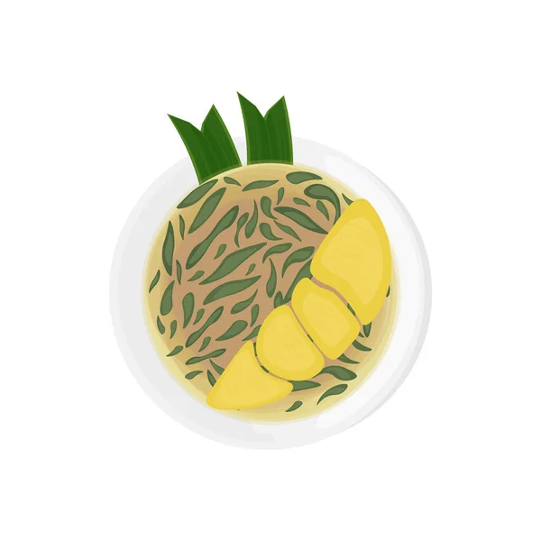 Logotipo Dawet Cendol Durian Ice Illustration Fresco — Vetor de Stock