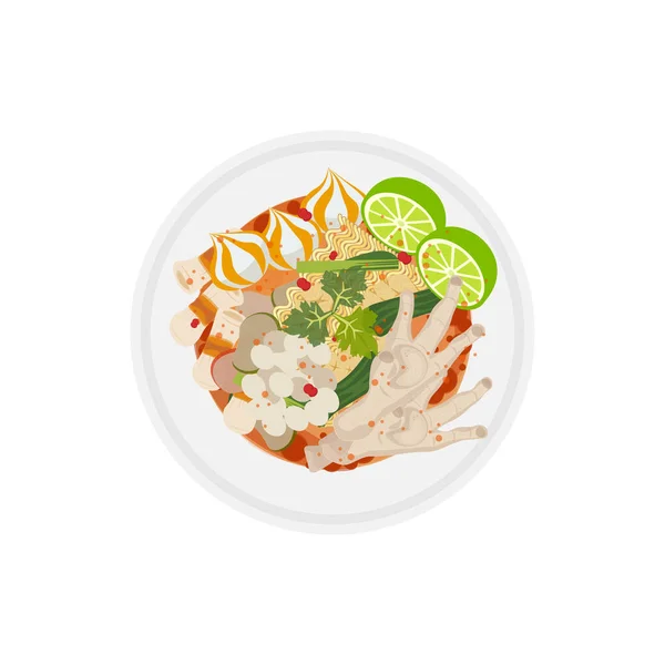 Seblak Illustration Logo Spicy Savory Gravy — Stock Vector