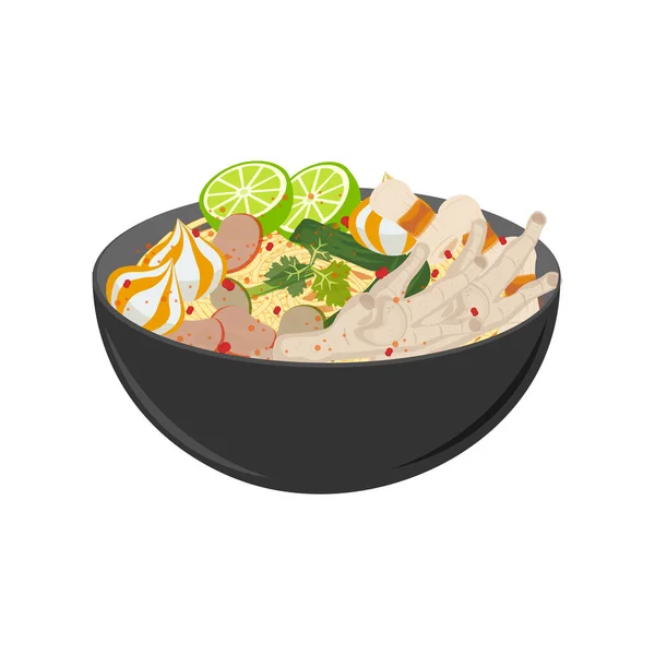 Indonesische Lebensmittel Seblak Illustration Logo — Stockvektor