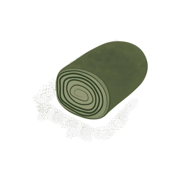 Logo Ilustración Toalla Crepe Roll Cake Matcha Sabor Verde — Vector de stock