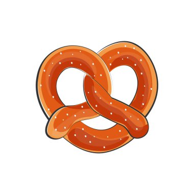 Simit Çizgi Filmi Vektör İllüstrasyon Logosu